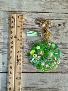 Handmade Green Kawaii Charm Cluster Keychain and Bag Charm
